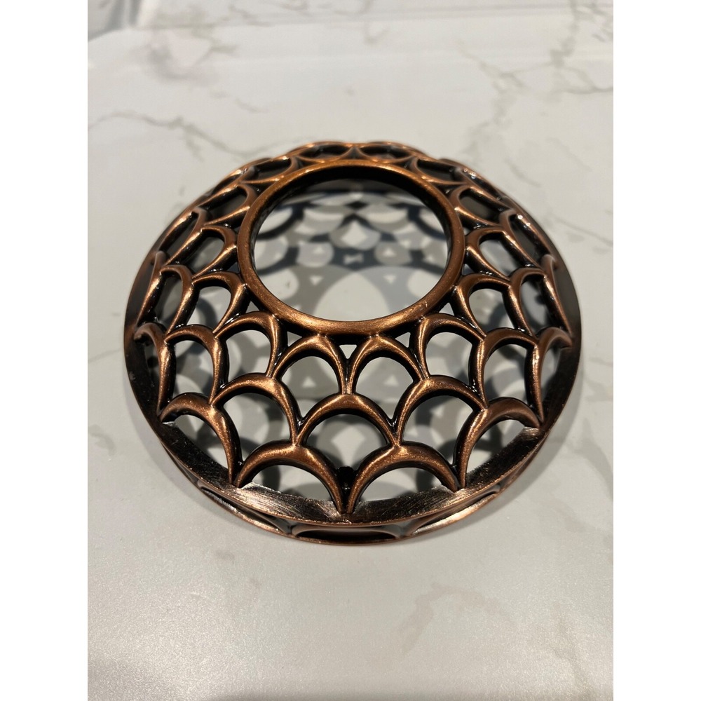 Yankee Candle Jar Topper Illuma-Lid 4" Scalloped Copper Color